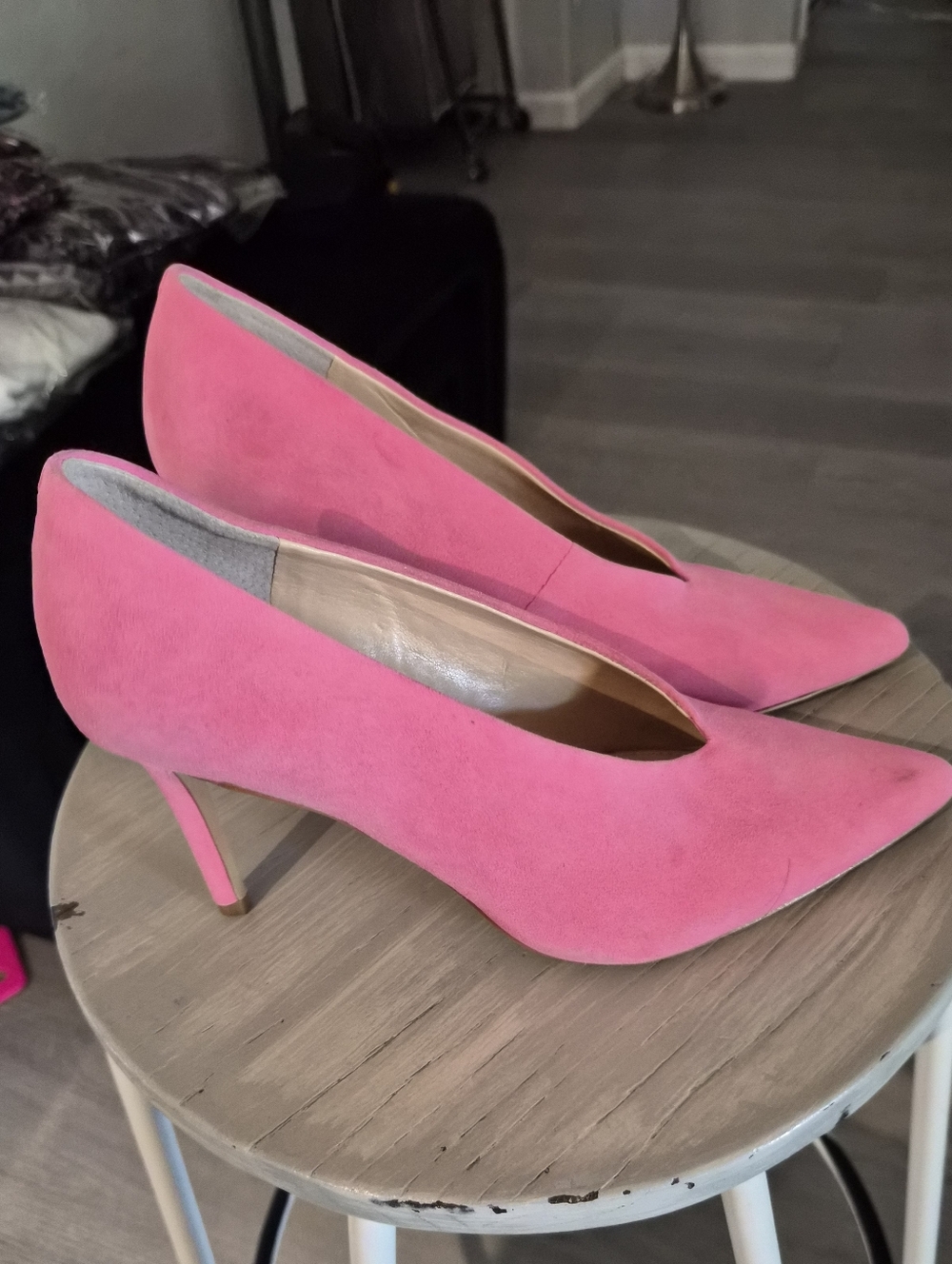 Vince Camuto Hot Pink Suede Pointed Toe Pumps